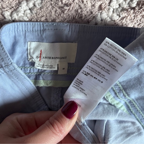 Anthropologie Emma Cropped Wide-Leg Pants Linen Trousers Bottoms Ankle Summer - Picture 6 of 6